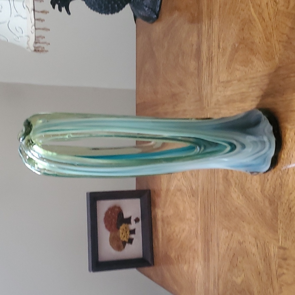 MCM Art Glass Stretch Vase 💙 - Picture 9 of 9